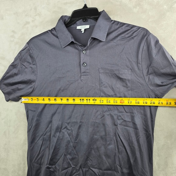 REISS Egyptian Cotton Men's Gray Short Sleeve Pocket Polo Shirt Size Large‎ - Picture 4 of 10